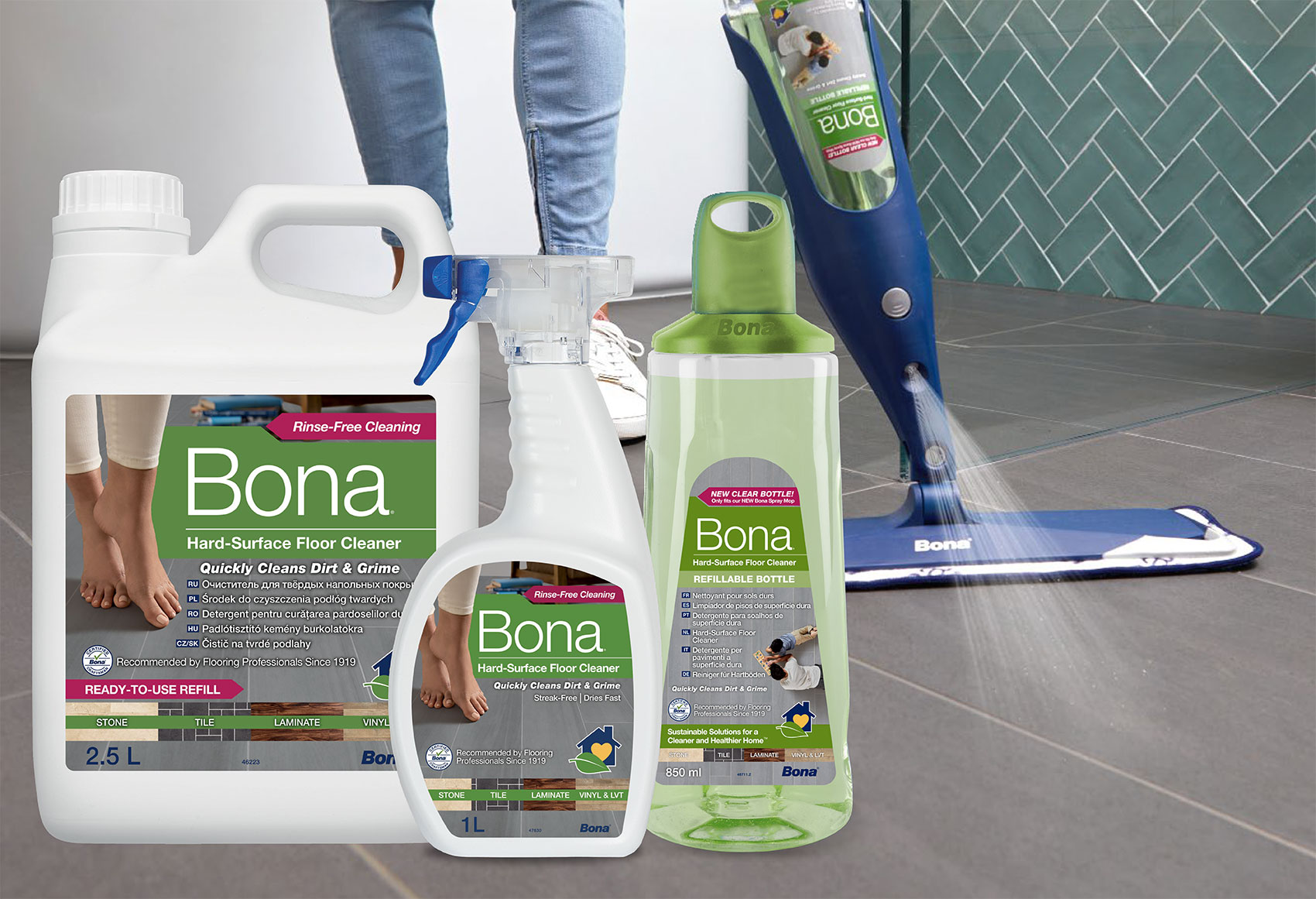 Bona Stone, Tile & Laminate Cleaner 1 Lt Spray Pack