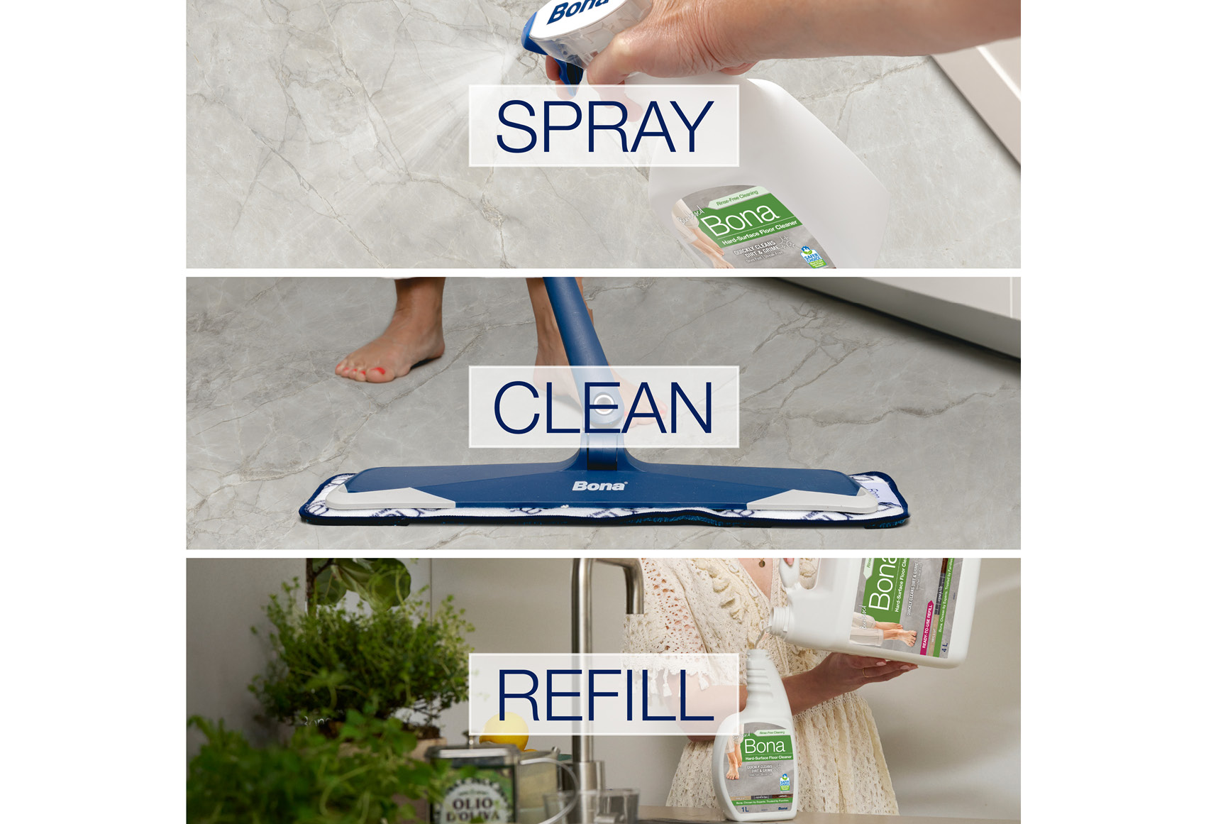Spray, Clean, Refill