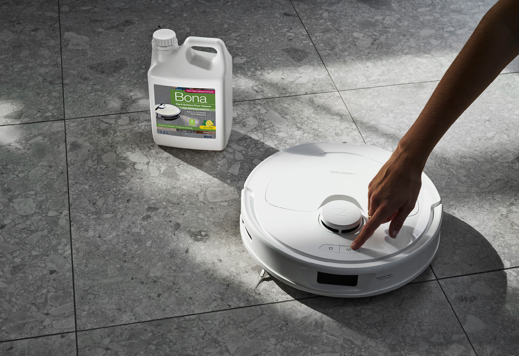 Bona Hard-Surface Floor Cleaner for Mopping Robots, specifically designed for hard-surface floors