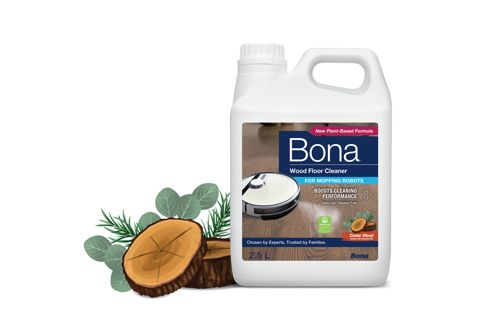 Bona Wood Floor Cleaner for Mopping Robots 2,5Lt With Lemon Mint Scent