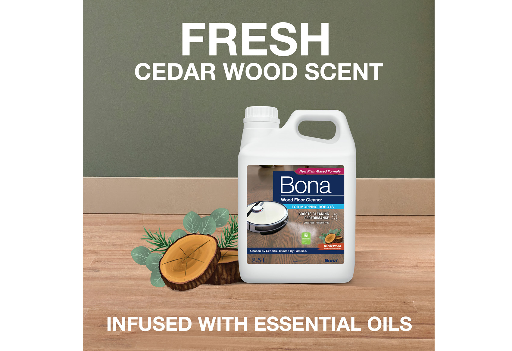 Bona Wood Floor Cleaner for Mopping Robot with Fresh Cedar Wood Scent